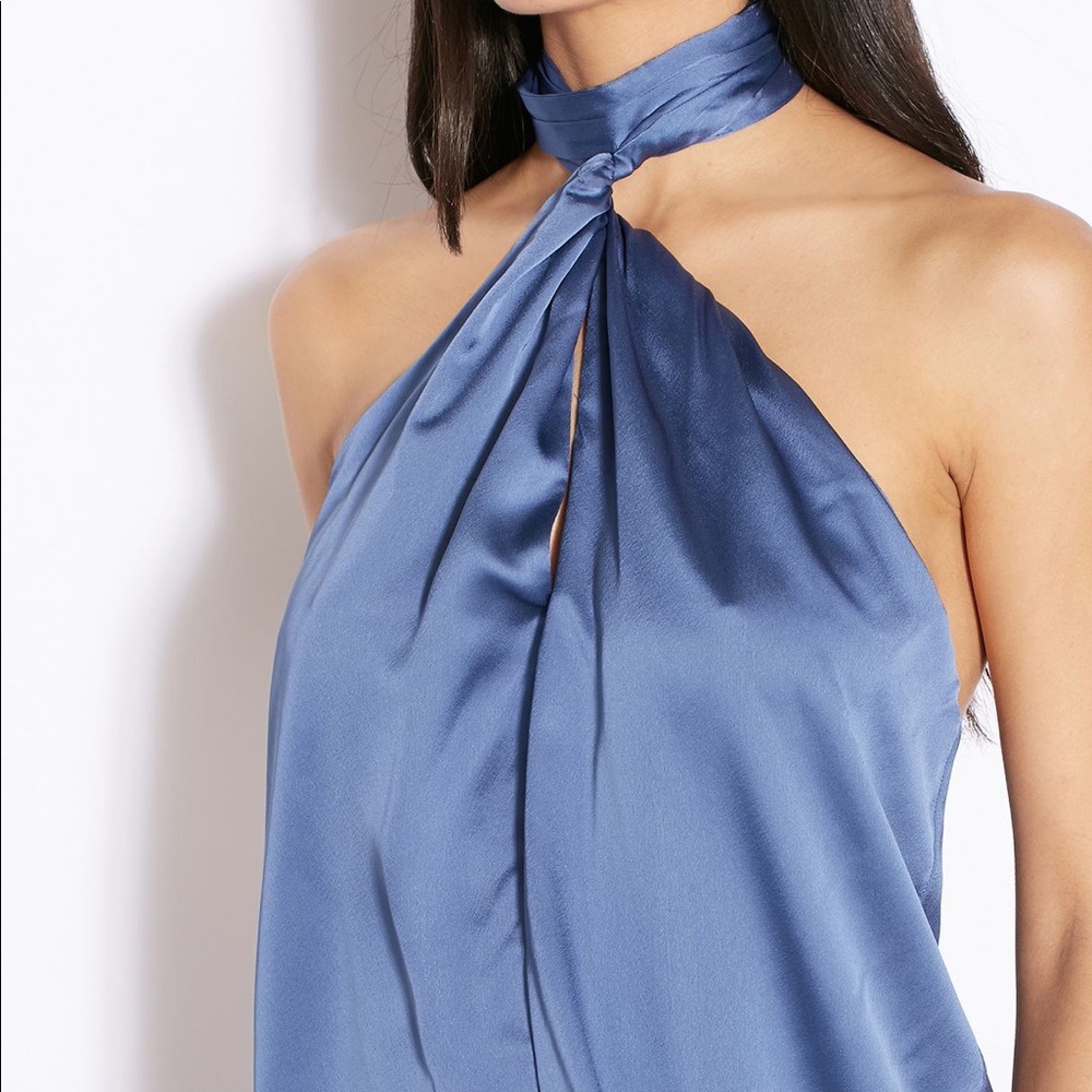 Halter neck top with open back